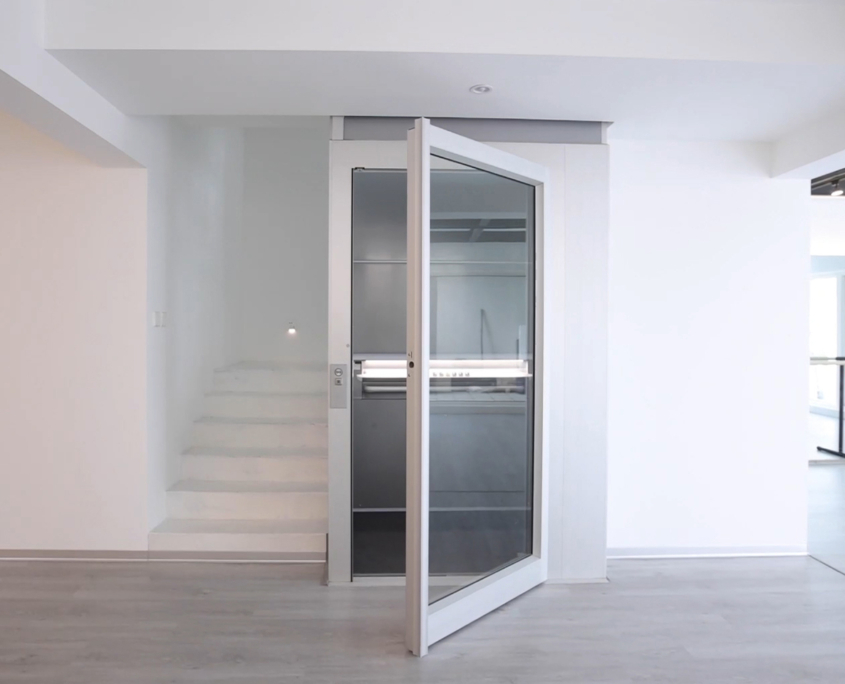 Cibes Symmetry Vertical Platform Lift installed by Country Home Elevator providing safe home access for veterans in Arkansas